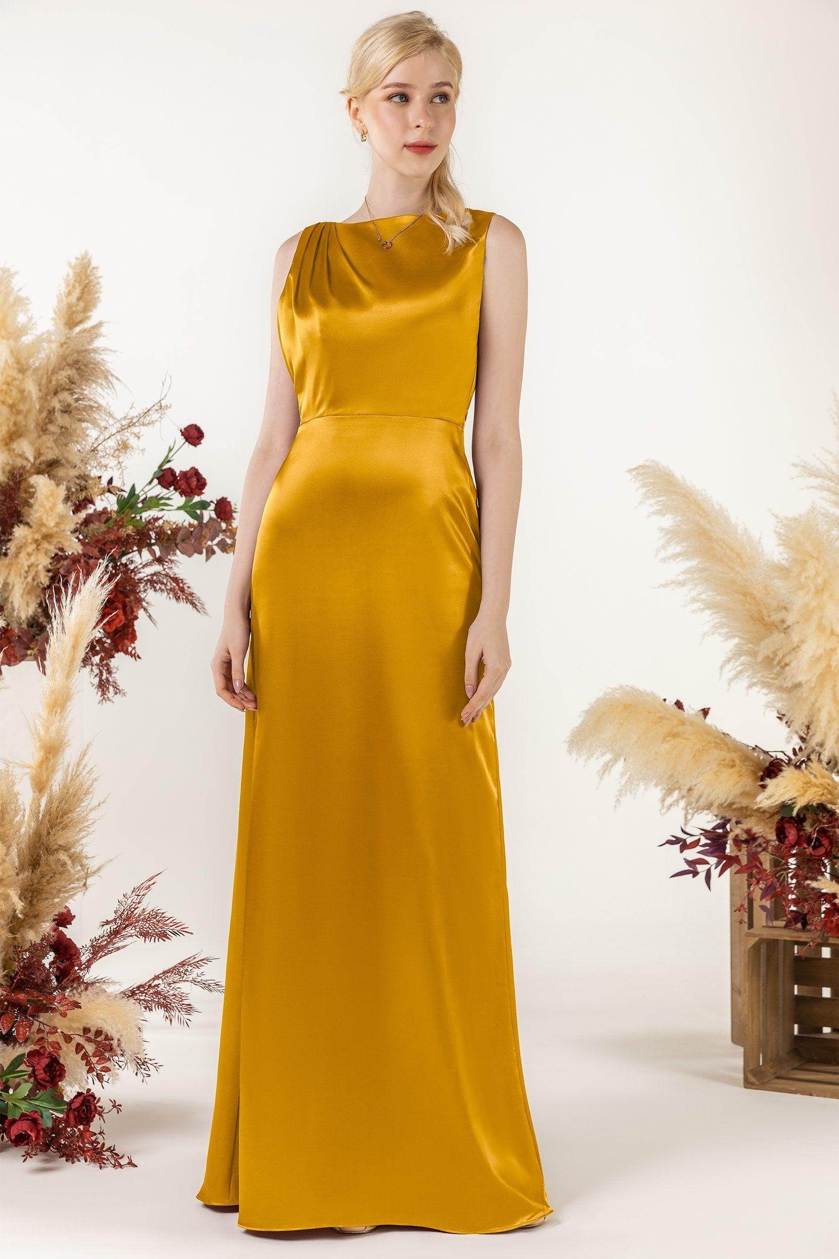 Trumpet Luxe Satin Bridesmaid Dress Formal Dresses CB0510 - COCOMELODY